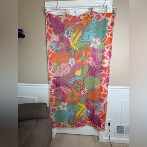 Echo for Talbots Vibrant Pink and Orange Tropical Scarf